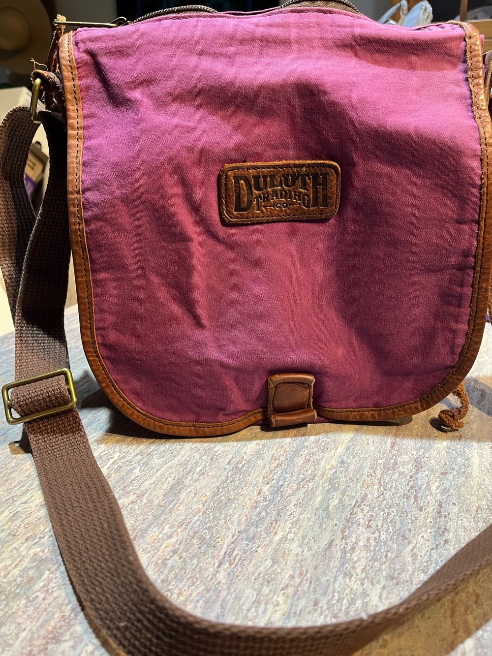 Duluth Trading Co Women’s Canvas Crossbody Bag - Plum